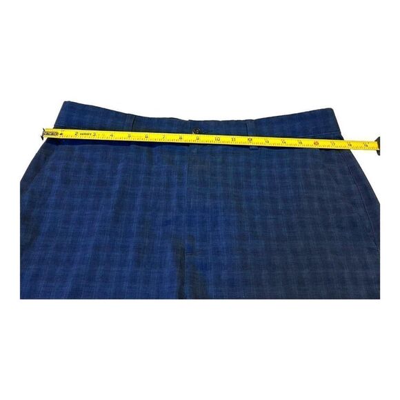 Navy Blue Plaid PGA Tour Golf Shorts Men’s Size 34 Flat Front Pockets Sport - Picture 5 of 7